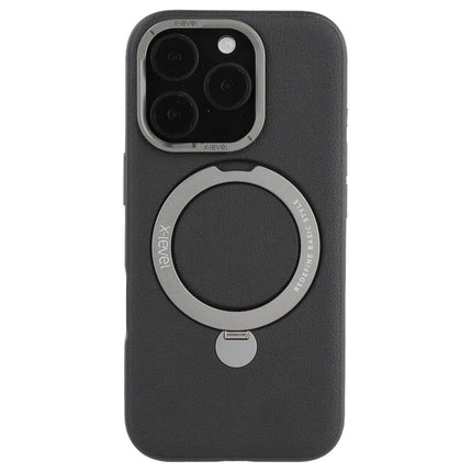 X-LEVEL For iPhone 16 Pro Max Magnetic Case Kickstand PC + PU Phone Back Cover