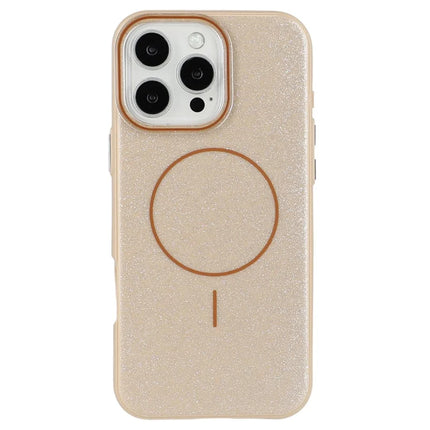 For iPhone 16 Pro Case Compatible with MagSafe Glitter Design IMD TPU + PC Phone Back Cover