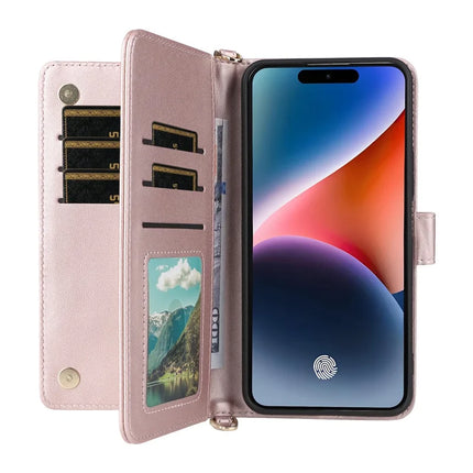 For Oukitel P1 Wallet Case with Shoulder Strap Leather Phone Cover