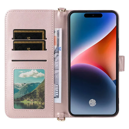 For Oukitel P1 Wallet Case with Shoulder Strap Leather Phone Cover