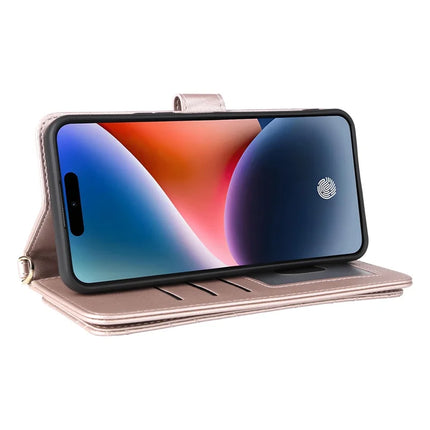 For Oukitel P1 Wallet Case with Shoulder Strap Leather Phone Cover