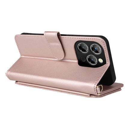 For Oukitel P1 Wallet Case with Shoulder Strap Leather Phone Cover