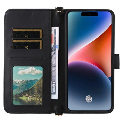 For Oukitel P1 Wallet Case with Shoulder Strap Leather Phone Cover