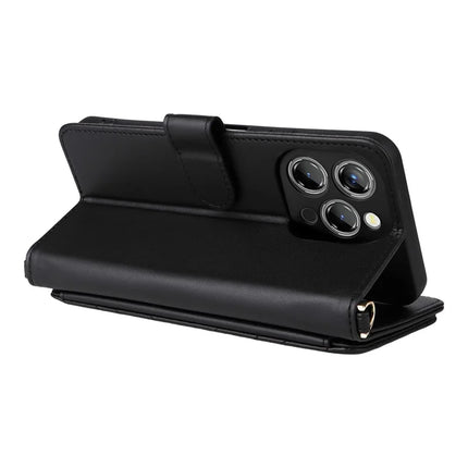 For Oukitel P1 Wallet Case with Shoulder Strap Leather Phone Cover