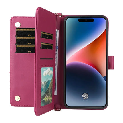 For Oukitel P1 Wallet Case with Shoulder Strap Leather Phone Cover