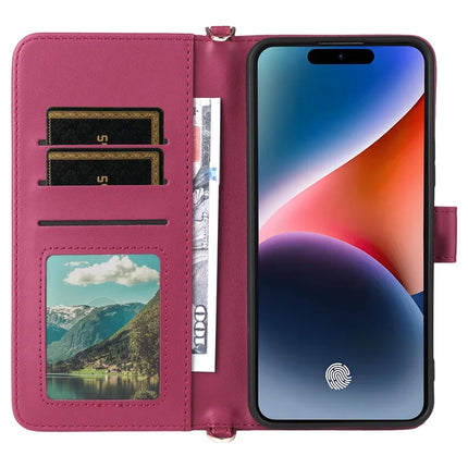 For Oukitel P1 Wallet Case with Shoulder Strap Leather Phone Cover