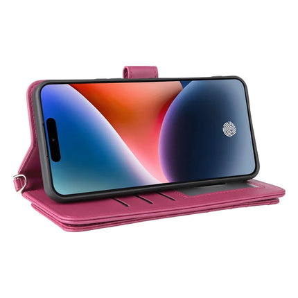 For Oukitel P1 Wallet Case with Shoulder Strap Leather Phone Cover