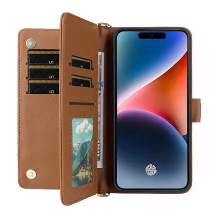 For Oukitel P1 Wallet Case with Shoulder Strap Leather Phone Cover