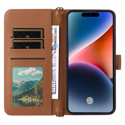 For Oukitel P1 Wallet Case with Shoulder Strap Leather Phone Cover