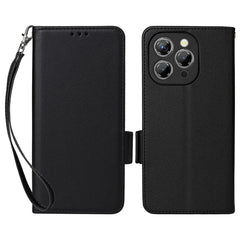 For Oukitel P1 Case Litchi Texture PU Leather Wallet Flip Phone Cover - Black