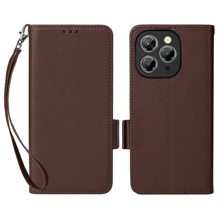For Oukitel P1 Case Litchi Texture PU Leather Wallet Flip Phone Cover - Brown