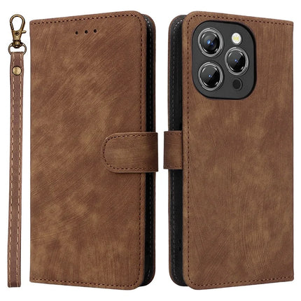 For Oukitel P1 Wallet Case RFID Blocking PU Leather Cover Stand View - Brown