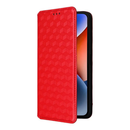 For Oukitel P1 Wallet Case Rhombus Imprinted Leather Phone Cover