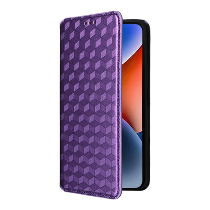 For Oukitel P1 Wallet Case Rhombus Imprinted Leather Phone Cover