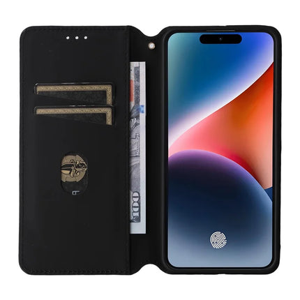 For Oukitel P1 Wallet Case Rhombus Imprinted Leather Phone Cover
