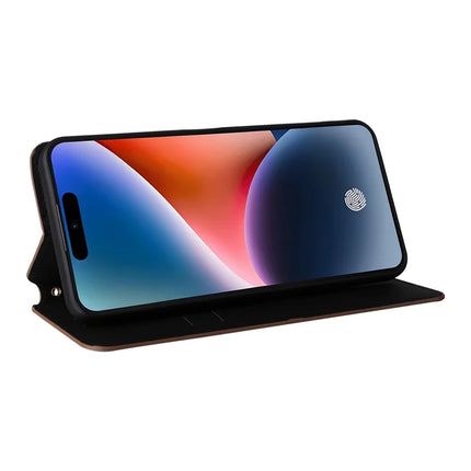 For Oukitel P1 Wallet Case Rhombus Imprinted Leather Phone Cover