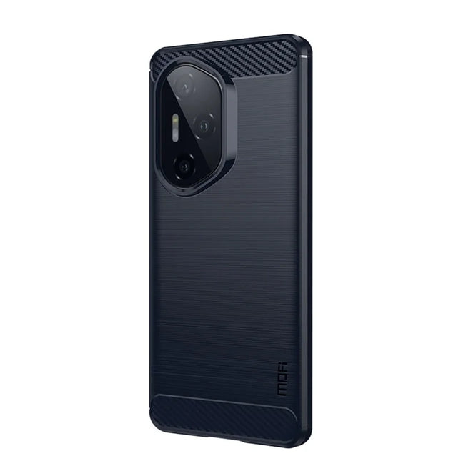 For Honor 300 Ultra Back Cover MOFI Brushed Texture Carbon Fiber Soft TPU Case - Blue