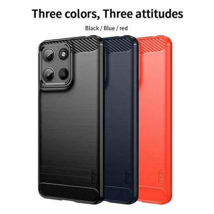 For Motorola Moto G15 4G Back Cover MOFI Brushed Texture Carbon Fiber Soft TPU Case