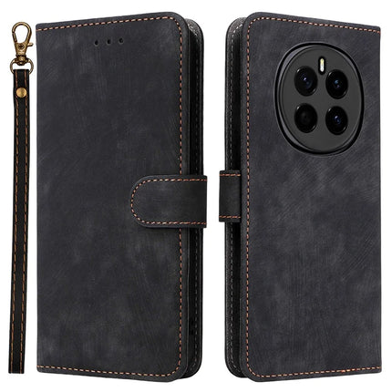 For Honor Magic7 5G Wallet Case RFID Blocking PU Leather Cover Stand View - Black