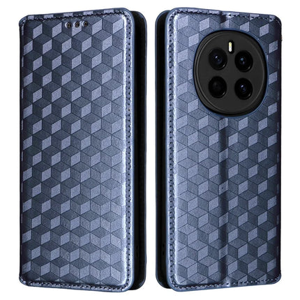 For Honor Magic7 5G Wallet Case Rhombus Imprinted Leather Phone Cover - Blue