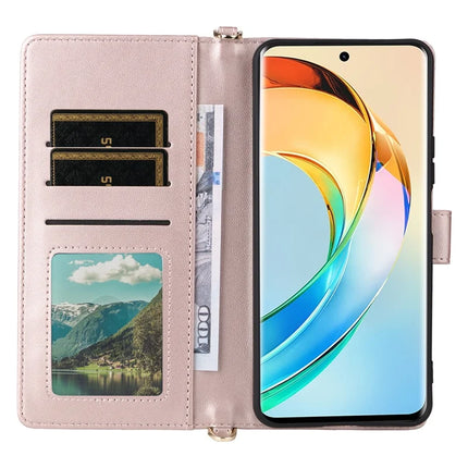 For Honor X9c Smart 5G / X60 5G Wallet Case with Shoulder Strap Leather Phone Cover
