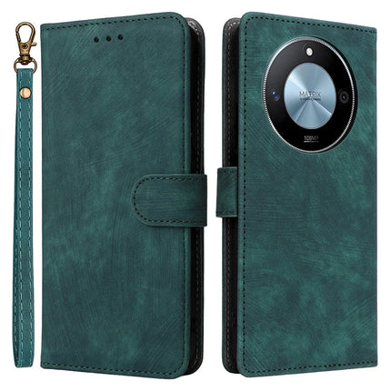 For Honor X9c Smart 5G / X60 5G Wallet Case RFID Blocking PU Leather Cover Stand View - Green