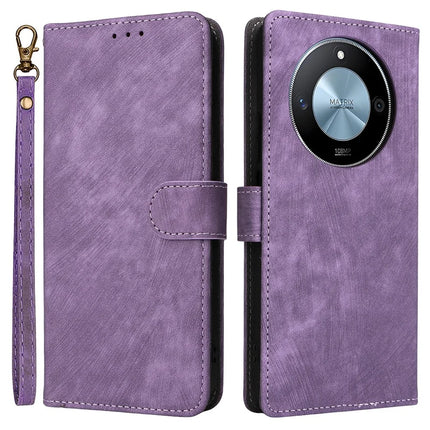 For Honor X9c Smart 5G / X60 5G Wallet Case RFID Blocking PU Leather Cover Stand View - Purple