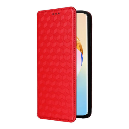 For Honor X9c Smart 5G / X60 5G Wallet Case Rhombus Imprinted Leather Phone Cover
