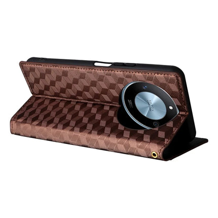 For Honor X9c Smart 5G / X60 5G Wallet Case Rhombus Imprinted Leather Phone Cover