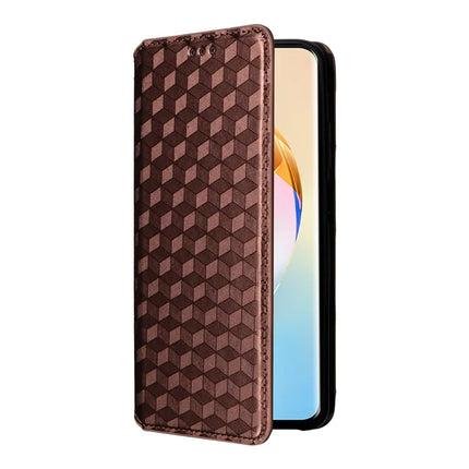 For Honor X9c Smart 5G / X60 5G Wallet Case Rhombus Imprinted Leather Phone Cover