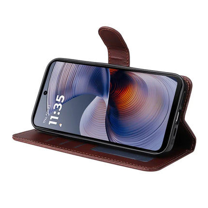 For Motorola Moto G55 5G PU Leather Wallet Case ENKAY Phone Stand Cover with Tempered Glass Film