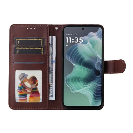 For Motorola Moto G35 5G PU Leather Wallet Case ENKAY Phone Stand Cover with Tempered Glass Film