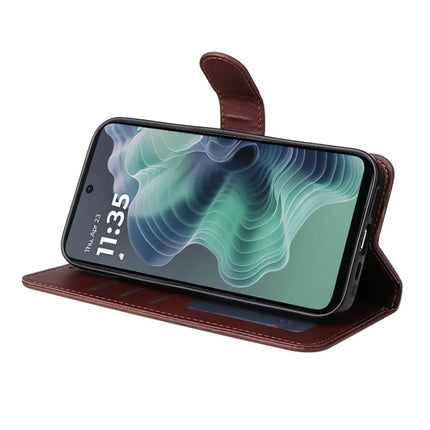 For Motorola Moto G35 5G PU Leather Wallet Case ENKAY Phone Stand Cover with Tempered Glass Film