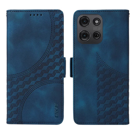 For Motorola Moto G75 5G Wallet Case ENKAY Imprint PU Leather Phone Stand Cover with Tempered Glass