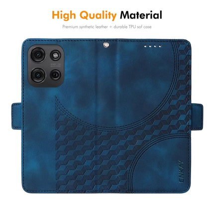 For Motorola Moto G75 5G Wallet Case ENKAY Imprint PU Leather Phone Stand Cover with Tempered Glass