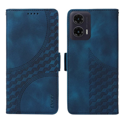 For Motorola Moto G35 5G Wallet Case ENKAY Imprint PU Leather Phone Stand Cover with Tempered Glass