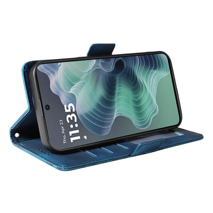 For Motorola Moto G35 5G Wallet Case ENKAY Imprint PU Leather Phone Stand Cover with Tempered Glass