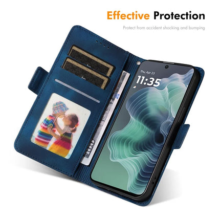 For Motorola Moto G35 5G Wallet Case ENKAY Imprint PU Leather Phone Stand Cover with Tempered Glass