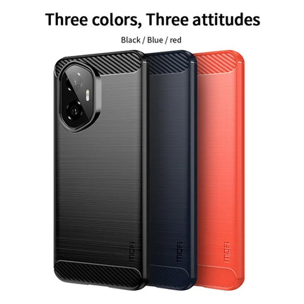 For Honor 300 Back Cover MOFI Brushed Texture Carbon Fiber Soft TPU Case