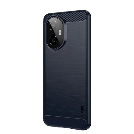 For Honor 300 Back Cover MOFI Brushed Texture Carbon Fiber Soft TPU Case - Blue