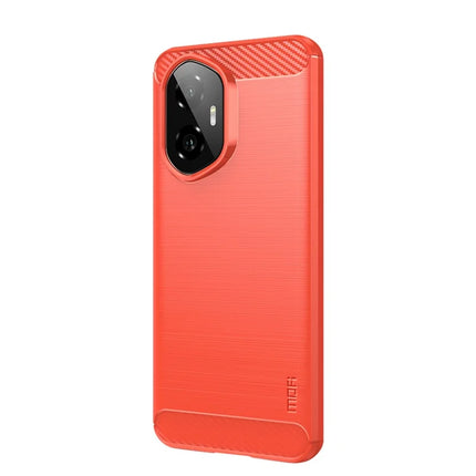 For Honor 300 Back Cover MOFI Brushed Texture Carbon Fiber Soft TPU Case - Red