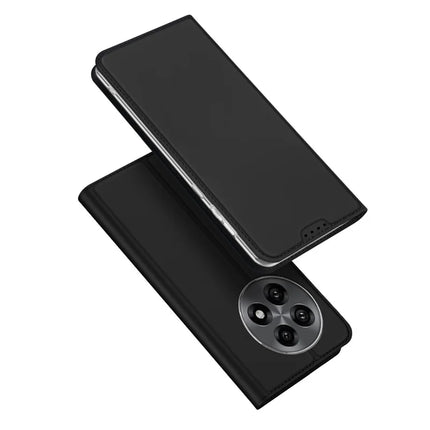 For OnePlus Ace 5 Pro 5G / OnePlus 13R 5G / OnePlus Ace 5 5G Case DUX DUCIS Skin Pro Series Leather Stand Cover Card Holder - Black