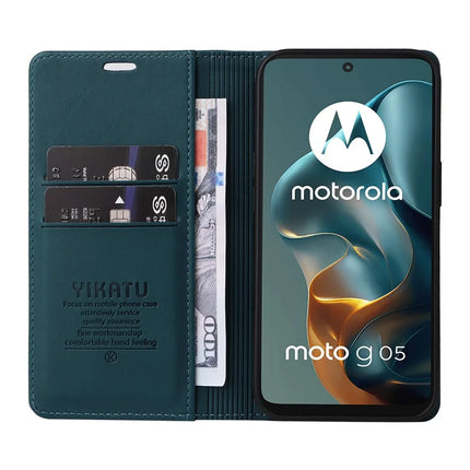 For Motorola Moto G05 4G Wallet Case YIKATU YK- 001 PU Leather Phone Cover with Stand