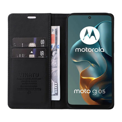 For Motorola Moto G05 4G Wallet Case YIKATU YK- 001 PU Leather Phone Cover with Stand