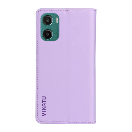 For Motorola Moto G05 4G Wallet Case YIKATU YK- 001 PU Leather Phone Cover with Stand -  Light Purple