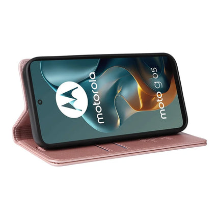 For Motorola Moto G05 4G Wallet Case YIKATU YK- 001 PU Leather Phone Cover with Stand -  Rose Gold