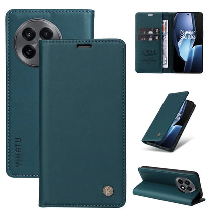 For OnePlus Ace 5G Wallet Case YIKATU YK- 001 PU Leather Phone Cover with Stand - Green