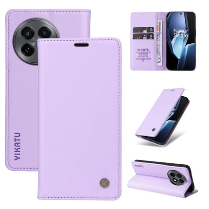 For OnePlus Ace 5G Wallet Case YIKATU YK- 001 PU Leather Phone Cover with Stand -  Light Purple