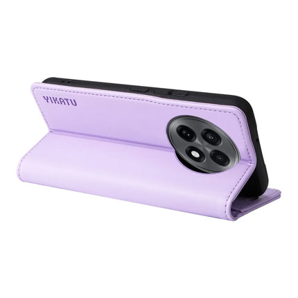 For OnePlus Ace 5G Wallet Case YIKATU YK- 001 PU Leather Phone Cover with Stand -  Light Purple