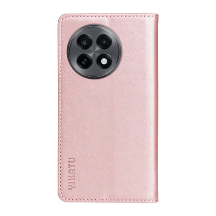 For OnePlus Ace 5G Wallet Case YIKATU YK- 001 PU Leather Phone Cover with Stand -  Rose Gold